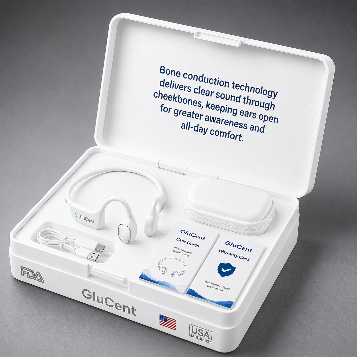 🔥Made In USA🏆GluCent® Bone Conduction Smart Hearing Headphones （Mayo Clinic Recommended）